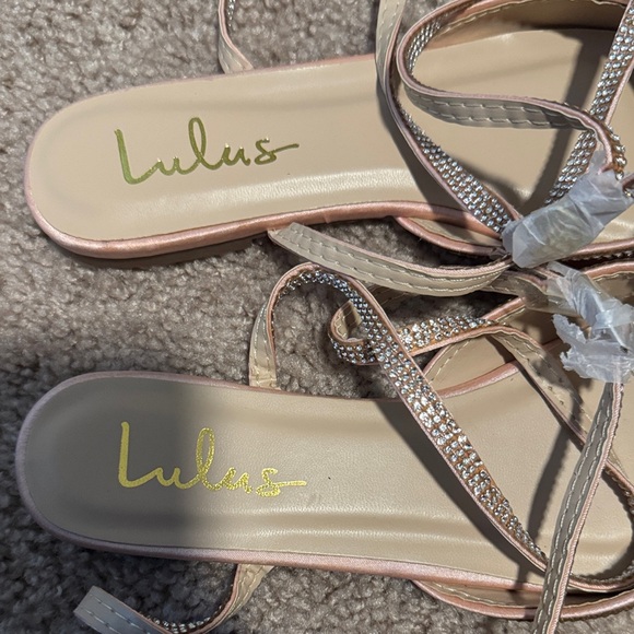 Lulu's Pink Rhinestone Embellished Heels - Picture 2 of 5